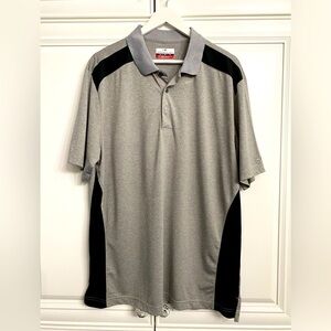 Grand Slam Men’s Size XL Short Sleeve Polo Shirt Grey w/ Black - Like New!